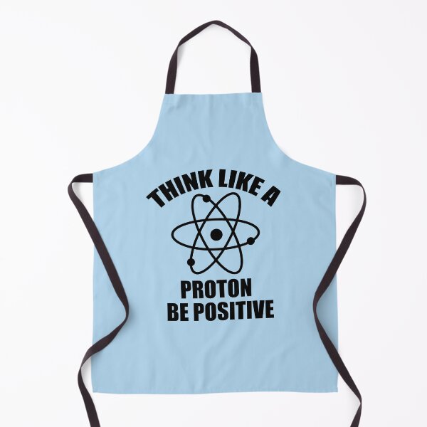Artikelvorschau, Atom-Logo, „Denke wie Proton, sei positiv“, gedruckte Kunst für Lehrer in Naturwissenschaften und Physik entworfen und verkauft von Science Engineering Gifts.
