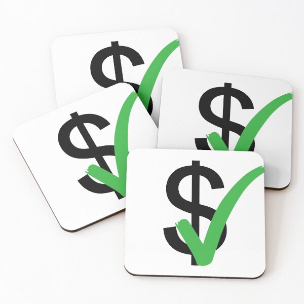 Item preview, Verified dollar sign and check mark. Black dollar currency symbol with green tick on white isolated background. designed and sold by Giree07.
