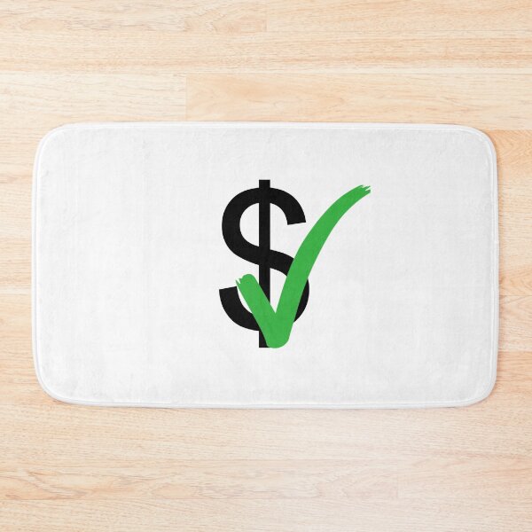 Item preview, Verified dollar sign and check mark. Black dollar currency symbol with green tick on white isolated background. designed and sold by Giree07.