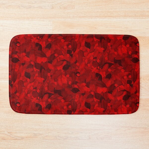 Item preview, Moody Tossed Privet Leaves Monochrome Red Halfdrop ff0000 designed and sold by Art in My Loft.