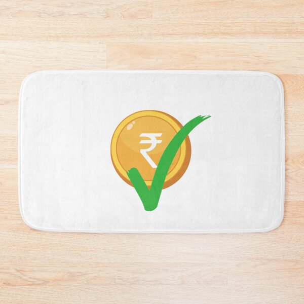 Item preview, Indian rupee coin with green right tick. Right tick on indian rupee yellow coin on white background.  designed and sold by Giree07.