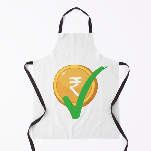 Item preview, Indian rupee coin with green right tick. Right tick on indian rupee yellow coin on white background.  designed and sold by Giree07.