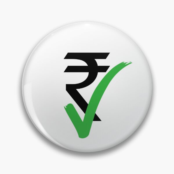 Item preview, Indian rupee currency symbol with green right tick mark. Black sign of rupee and green tick on white background.  designed and sold by Giree07.