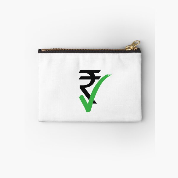 Item preview, Indian rupee currency symbol with green right tick mark. Black sign of rupee and green tick on white background.  designed and sold by Giree07.