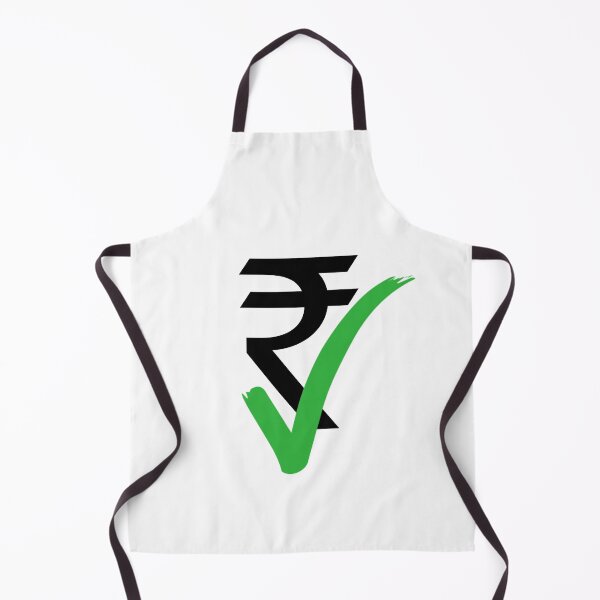 Item preview, Indian rupee currency symbol with green right tick mark. Black sign of rupee and green tick on white background.  designed and sold by Giree07.