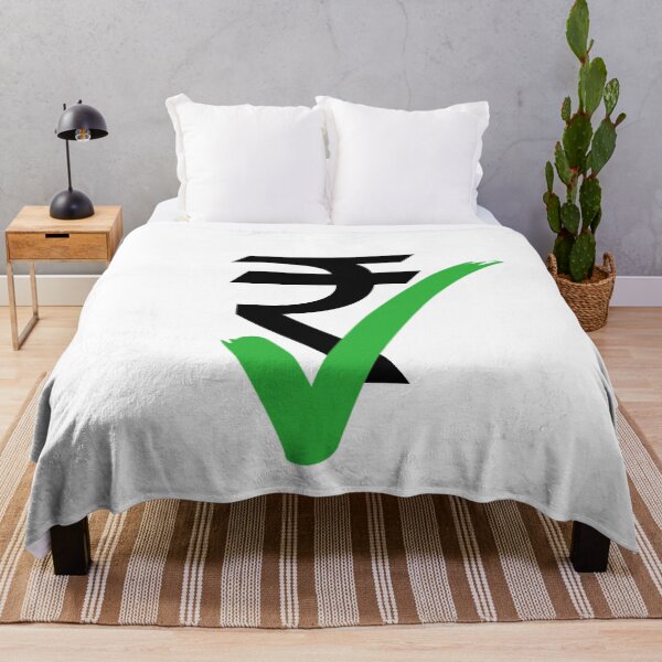 Item preview, Indian rupee currency symbol with green right tick mark. Black sign of rupee and green tick on white background.  designed and sold by Giree07.
