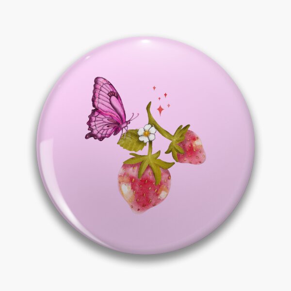 Item preview, Butterfly on strawberry designed and sold by pinkyfish1010.