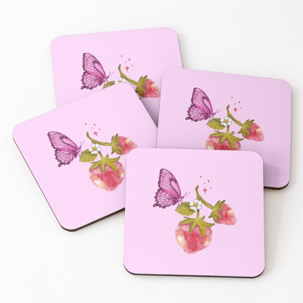 Item preview, Butterfly on strawberry designed and sold by pinkyfish1010.