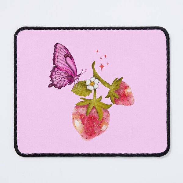 Item preview, Butterfly on strawberry designed and sold by pinkyfish1010.