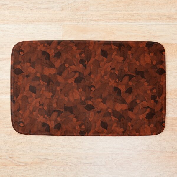 Item preview, Moody Tossed Privet Leaves Monochrome Dark Orange Halfdrop a93917 designed and sold by Art in My Loft.