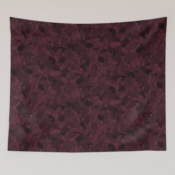 Item preview, Moody Tossed Privet Leaves Monochrome Burgundy Halfdrop 642536 designed and sold by Art in My Loft.