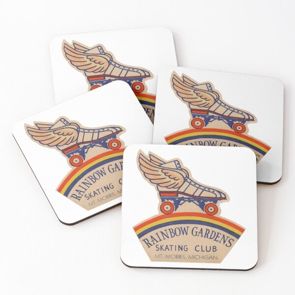 Item preview, Rainbow Gardens Skating Club Mt Morris Michigan Roller Skating Rink Sticker Decal Label designed and sold by tislord.