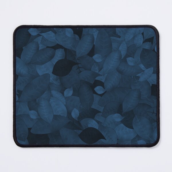 Item preview, Moody Tossed Privet Leaves Monochrome Dark Blue Halfdrop 29557f designed and sold by Art in My Loft.
