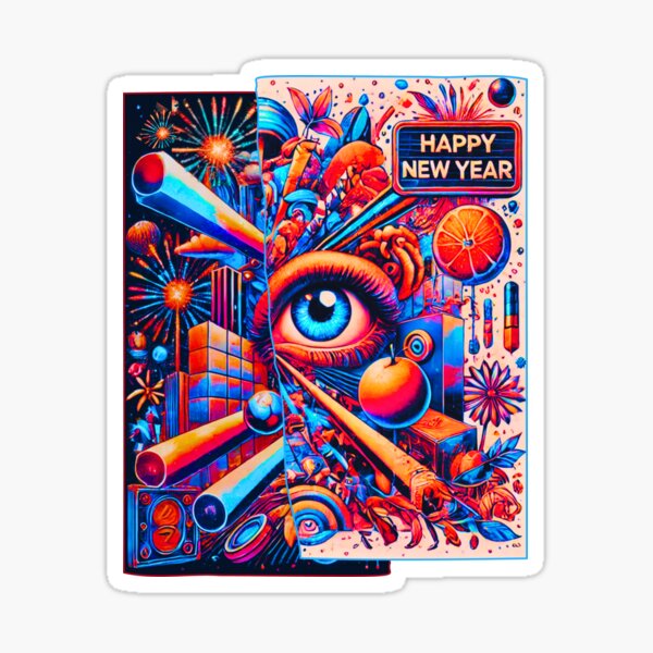 Item preview, Vibrant Psychedelic New Year Eye Art designed and sold by DreamsArtwear.