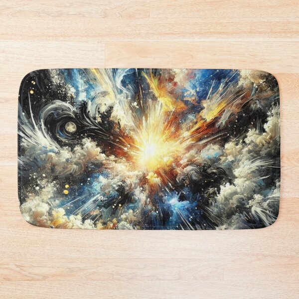 Item preview, Cosmic Explosion Artwork : Vibrant Space Burst Abstract Painting designed and sold by Waltzia.