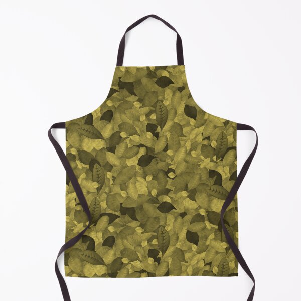 Item preview, Moody Tossed Privet Leaves Monochrome Dark Yellow Halfdrop e6cf58 designed and sold by Art in My Loft.