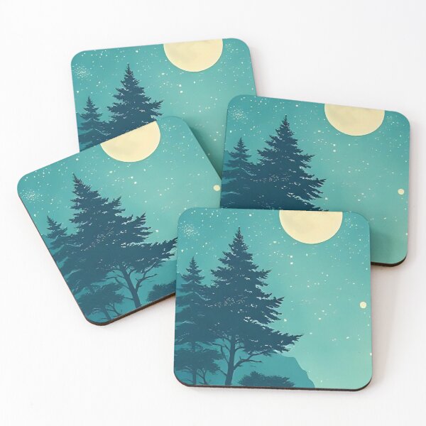 Item preview, Enchanted Night: A Moonlit Forest Landscape designed and sold by artistspark.