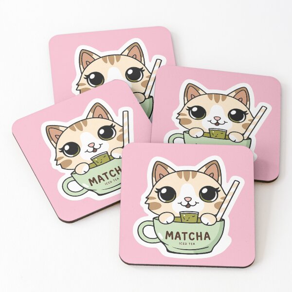 Item preview, A cute Kitty having Matcha| Matcha Iced Tea | Gobble Gala  designed and sold by Kids GobbleGala.