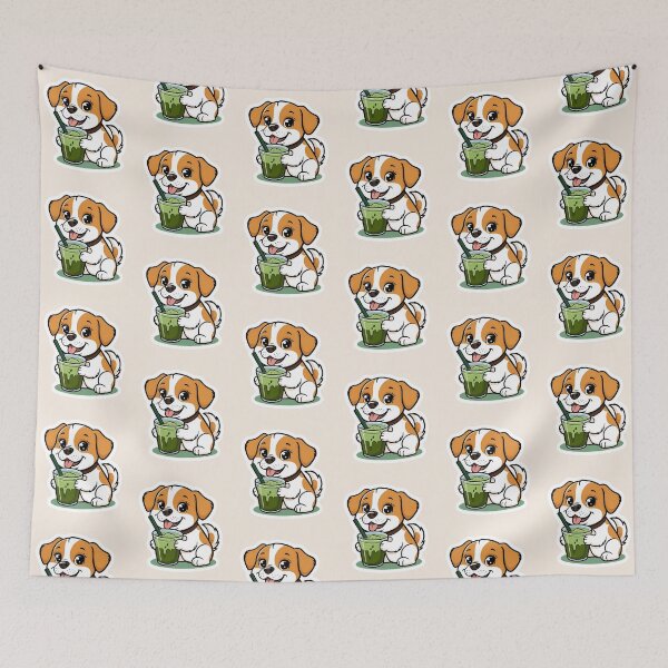 Item preview, A cute doghaving Matcha| Matcha Iced Tea | Gobble Gala  designed and sold by Kids GobbleGala.