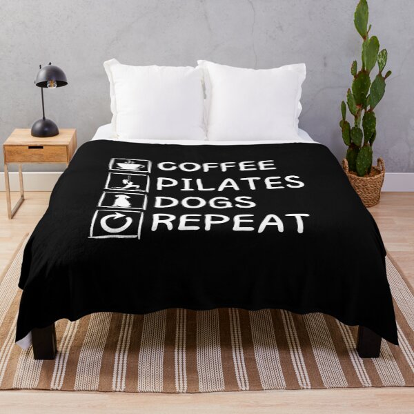 Item preview, Coffee Pilates Dogs Repeat Vintage Women Pilates Teachers Dogs Lover designed and sold by MouDantArts.
