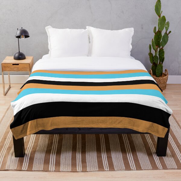 Artikelvorschau, Schwarze, weiße, orange und blaue horizontale Streifen entworfen und verkauft von AbstractIdeas.