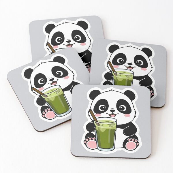 Item preview, Un lindo panda tomando té matcha | Té helado matcha | Gobble Gala designed and sold by Kids GobbleGala.