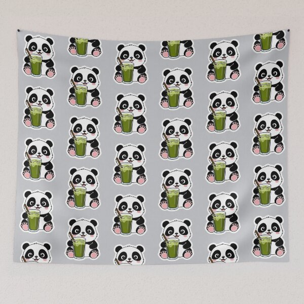 Item preview, A cute Panda having Matcha| Matcha Iced Tea | Gobble Gala  designed and sold by Kids GobbleGala.
