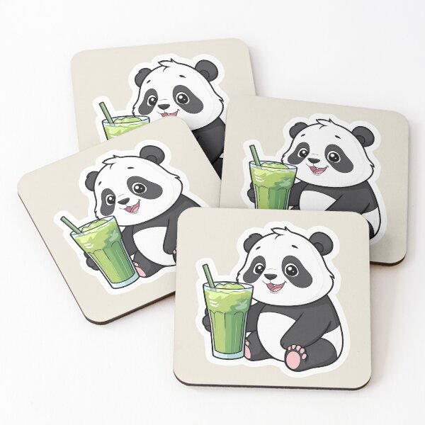Item preview, Un lindo panda tomando té matcha | Té helado matcha | Gobble Gala designed and sold by Kids GobbleGala.