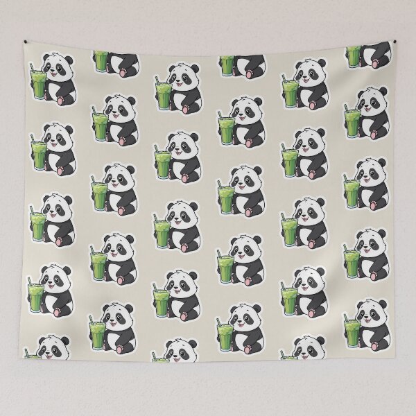 Item preview, A cute Panda having Matcha| Matcha Iced Tea | Gobble Gala  designed and sold by Kids GobbleGala.