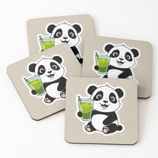 Item preview, Un lindo panda tomando té matcha | Té helado matcha | Gobble Gala designed and sold by Kids GobbleGala.