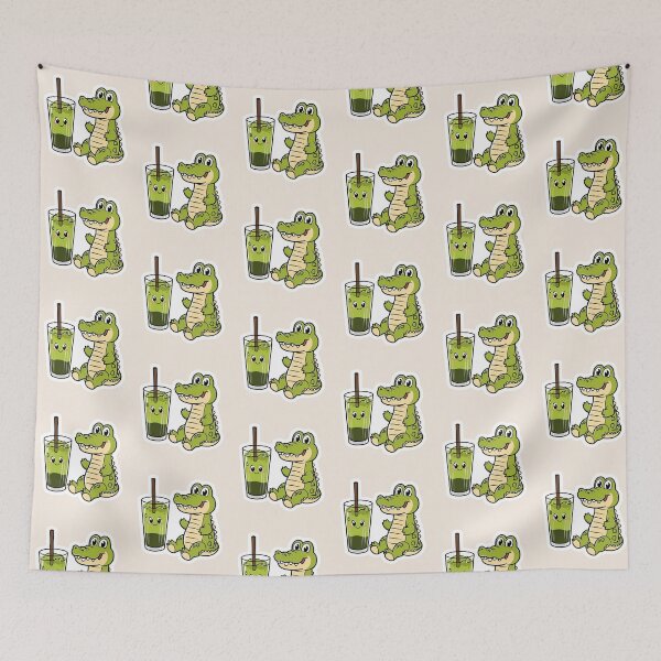 Item preview, A cute crocodile having Matcha| Matcha Iced Tea | Gobble Gala  designed and sold by Kids GobbleGala.