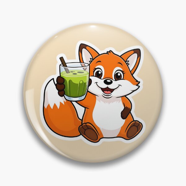 Item preview, A cute fox having Matcha| Matcha Iced Tea | Gobble Gala  designed and sold by Kids GobbleGala.