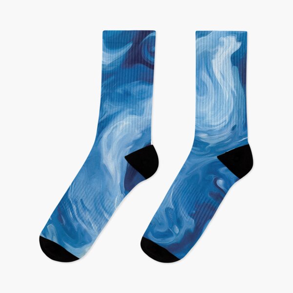 Item preview, An abstract design of swirling movements in shades of blue and white. designed and sold by HEMRO.