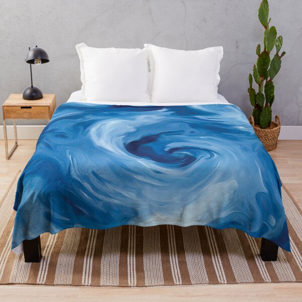 Item preview, An abstract design of swirling movements in shades of blue and white. designed and sold by HEMRO.