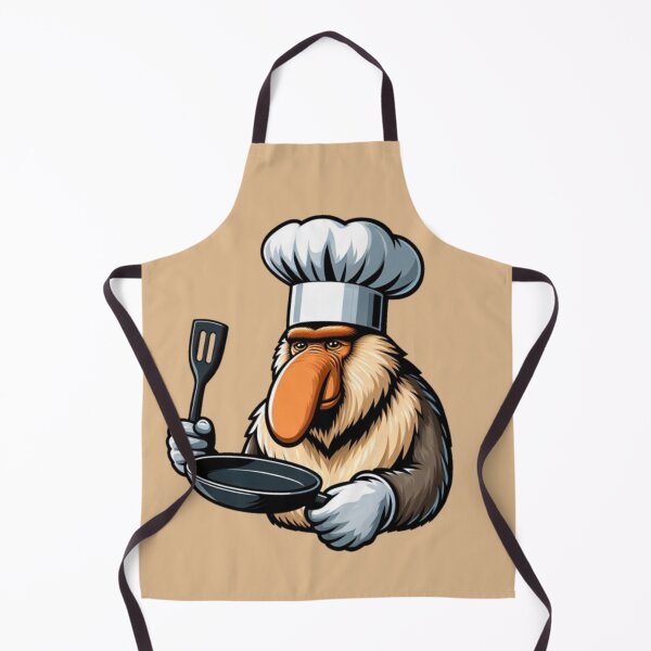 Item preview, The proboscis monkey as a cook designed and sold by Wild-way Art.