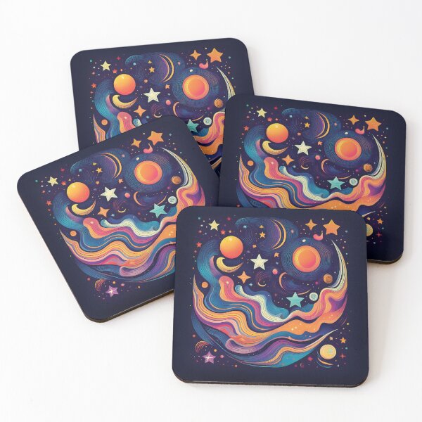 Item preview, A dense cosmic scene design filled with bright stars and swirling nebulas in vibrant colors. designed and sold by HEMRO.
