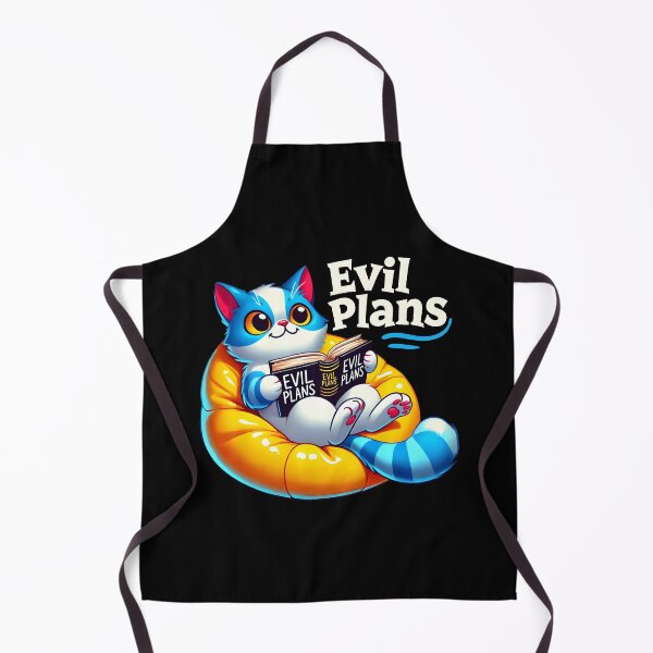 Item preview, Funny Cat Reading 'Evil Plans' Book – Cute and Mischievous Cartoon Design designed and sold by DrawHandArt.