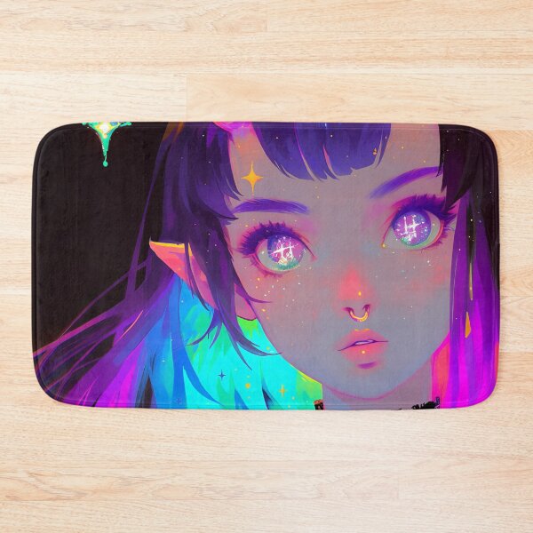 Item preview, Neon Horns Septum Piercing Anime Girl designed and sold by bubblegoth.