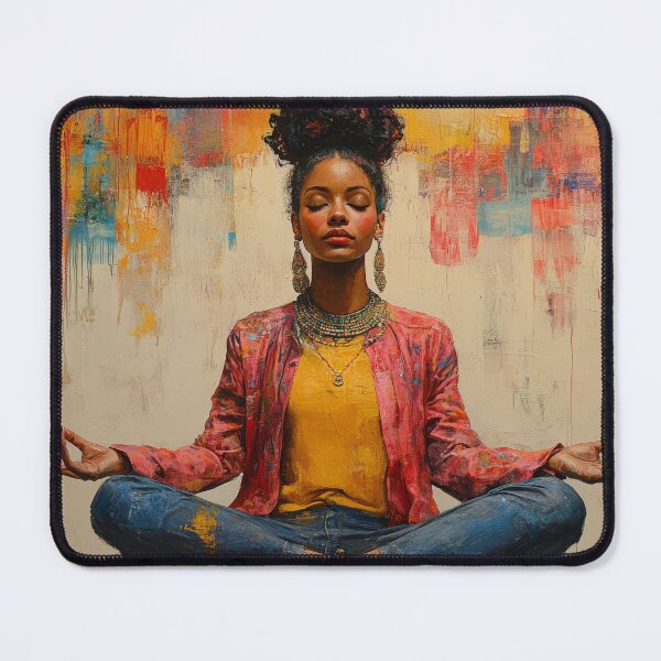Item preview, woman meditation painted colours designed and sold by EgonZ9.