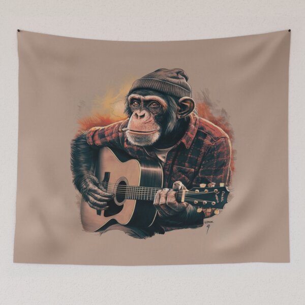 Item preview, Monkey Playing Acoustic Guitar designed and sold by FanaticB.