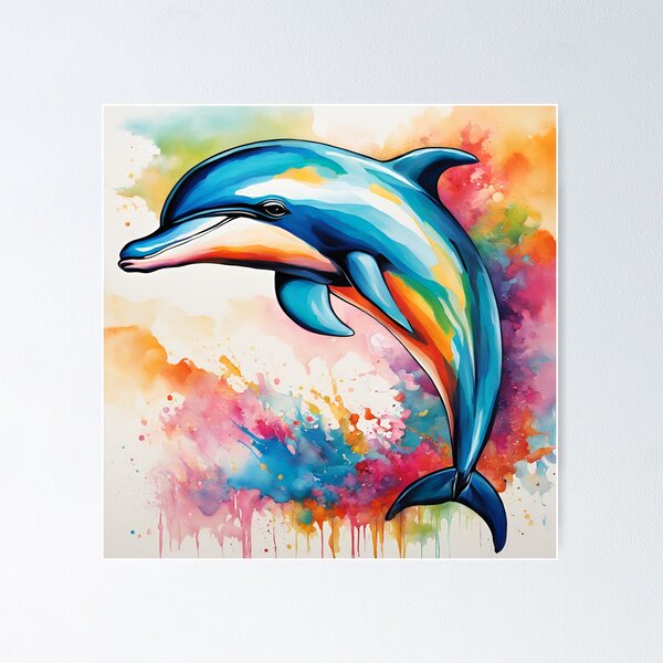 Item preview, Colorful dolphin designed and sold by industrialcraft.