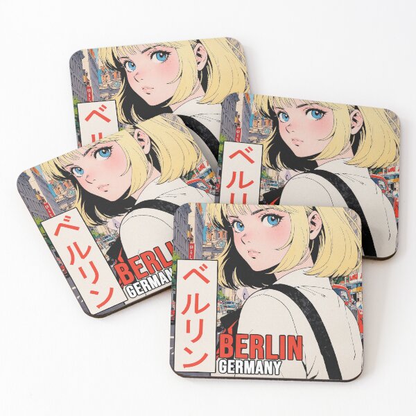 Item preview, Pretty Blonde Anime Girl 80s Retro Aesthetic Berlin Germany Vintage Travel Design designed and sold by onlyanimevibes.