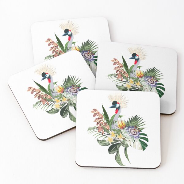 Item preview, Tropical flowers and exotic crane bird. designed and sold by MatyKotiv.