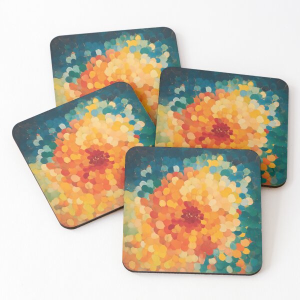 Item preview, A vibrant and dynamic design of color and form, reminiscent of a blooming flower seen through the lens of pointillism.  designed and sold by HEMRO.