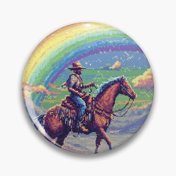 Item preview, Rainbow Cowboy Pixel Art designed and sold by Kaos-Bit.