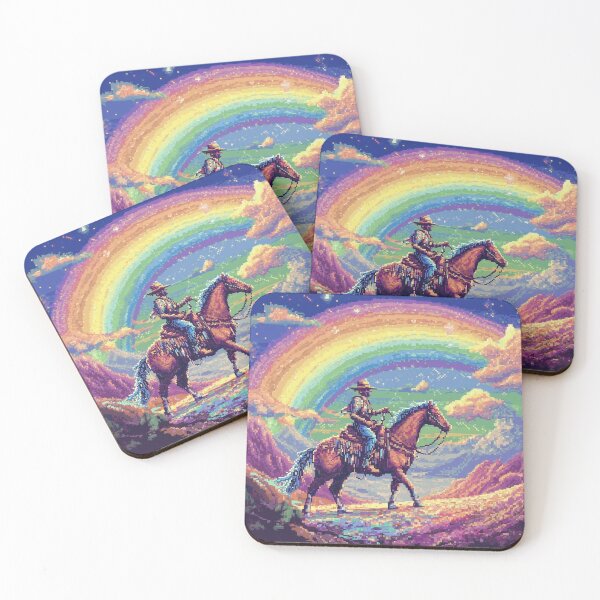 Item preview, Rainbow Cowboy Pixel Art designed and sold by Kaos-Bit.