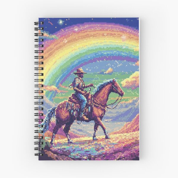 Item preview, Rainbow Cowboy Pixel Art designed and sold by Kaos-Bit.