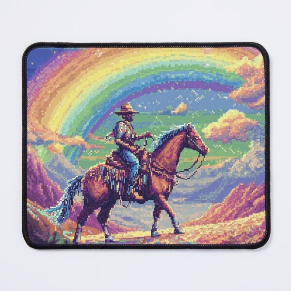 Item preview, Rainbow Cowboy Pixel Art designed and sold by Kaos-Bit.