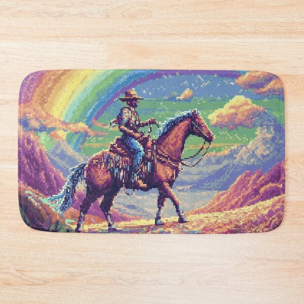 Item preview, Rainbow Cowboy Pixel Art designed and sold by Kaos-Bit.