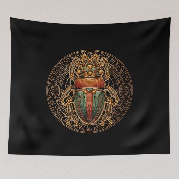 Item preview, Vibrant Gold and Blue Egyptian Scarab. Egyptian Mythology. designed and sold by JoseFrancese.
